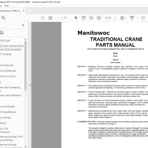 Manitowoc Crane 3900 Part Manual SN 39747 PDF