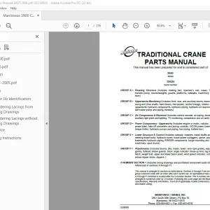 Manitowoc Crane 3900 Parts Manual 39025 PDF