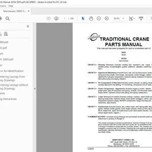 Manitowoc Crane 3900 Parts Manual 39192 PDF