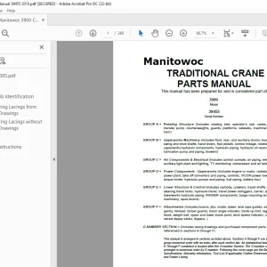 Manitowoc Crane 3900 Parts Manual 39455 PDF