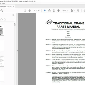Manitowoc Crane 3900 Parts Manual 39544 PDF