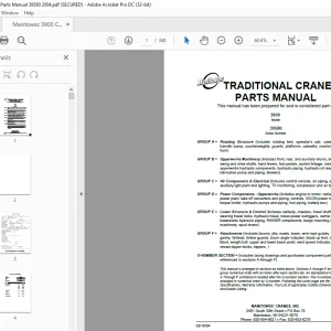 Manitowoc Crane 3900 Parts Manual 39580 PDF