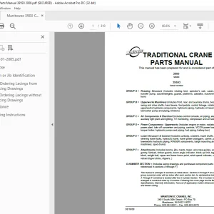 Manitowoc Crane 3900 Parts Manual 39593 - PDF DOWNLOAD