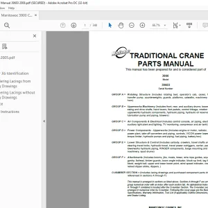 Manitowoc Crane 3900 Parts Manual 39603 PDF