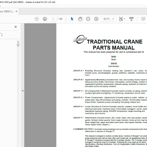 Manitowoc Crane 3900 Parts Manual 39618 PDF