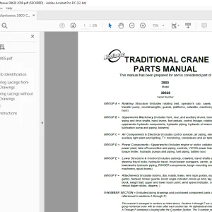 Manitowoc Crane 3900 Parts Manual 39638 PDF
