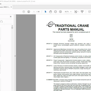 Manitowoc Crane 3900 Parts Manual 39755 PDF