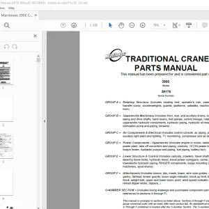 Manitowoc Crane 3900 Parts Manual SN 39179 PDF