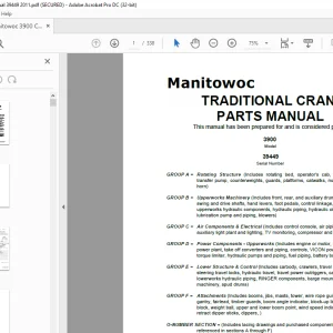 Manitowoc Crane 3900 Parts Manual SN 39449 PDF