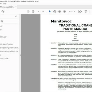 Manitowoc Crane 3900 Parts Manual SN 3962 - PDF DOWNLOAD