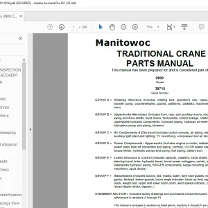 Manitowoc Crane 3900 Parts Manual SN 39710 PDF