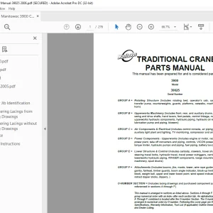 Manitowoc Crane 3900 Parts Manual SN39025 PDF