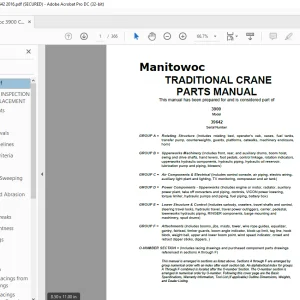 Manitowoc Crane 3900 Parts Manual SN39642 PDF