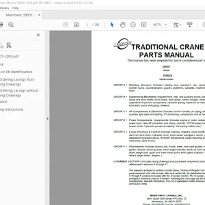Manitowoc Crane 3900T Parts Manual 399024 PDF