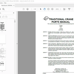 Manitowoc Crane 3900W Part Manual SN 395052 PDF