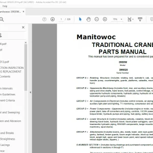 Manitowoc Crane 3900W Parts Manual SN 395020 PDF