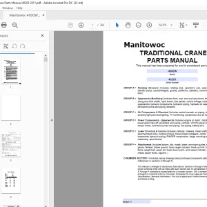 Manitowoc Crane 4000W Parts Manual SN 40203 - PDF DOWNLOAD
