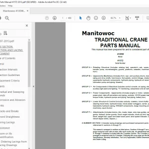Manitowoc Crane 4000W Parts Manual SN 41572  - PDF DOWNLOAD