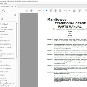 Manitowoc Crane 4100W Parts Manual 41625 - PDF DOWNLOAD