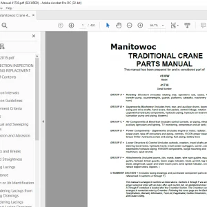 Manitowoc Crane 4100W Parts Manual 41738 - PDF DOWNLOAD