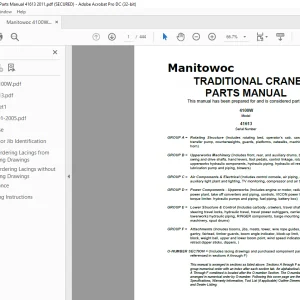 Manitowoc Crane 4100W Parts Manual SN 41613 - PDF DOWNLOAD