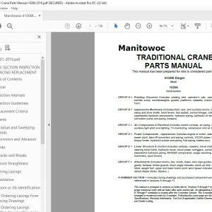 Manitowoc Crane 4100W Ringer Parts Manual SN 10266 PDF