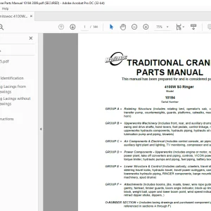 Manitowoc Crane 4100W S3 Ringer Parts Manual SN 10184 - PDF DOWNLOAD