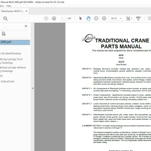Manitowoc Crane 4600 Part Manual SN 46235 PDF