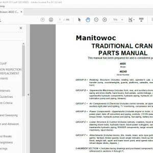 Manitowoc Crane 4600 Part Manual SN 46249 PDF