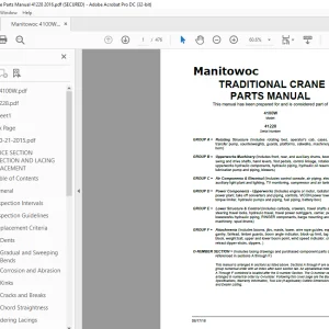 Manitowoc Crane 4600 Parts Manual 41228  - PDF DOWNLOAD
