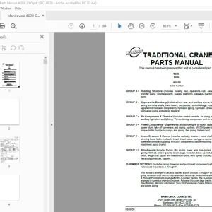 Manitowoc Crane 4600 Parts Manual 46056 PDF
