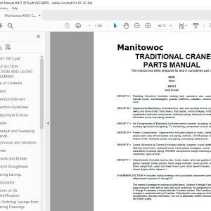 Manitowoc Crane 4600 Parts Manual 46471  - PDF DOWNLOAD