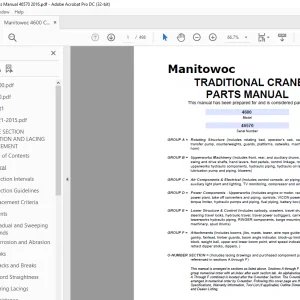 Manitowoc Crane 4600 Parts Manual 46570 - PDF DOWNLOAD
