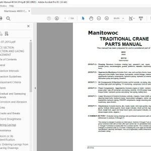 Manitowoc Crane 4600 Parts Manual SN 46134 - PDF DOWNLOAD