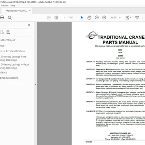 Manitowoc Crane 4600 Parts Manual SN 46146 PDF