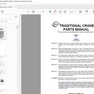 Manitowoc Crane 4600 Parts Manual SN 46575  - PDF DOWNLOAD