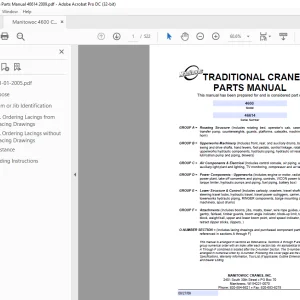 Manitowoc Crane 4600 Parts Manual SN 46614 - PDF DOWNLOAD