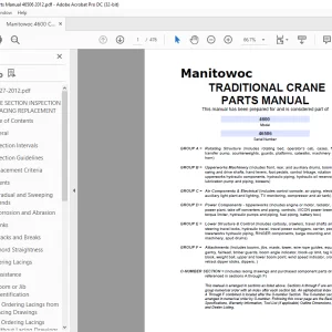 Manitowoc Crane 4600 Parts Manual SN 46506 PDF