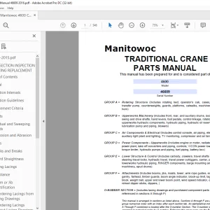 Manitowoc Crane 4600 Vicon Series 3 Parts Manual SN 46609 - PDF DOWNLOAD