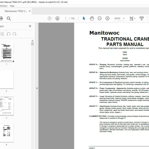 Manitowoc Crane 7000 Parts Manual 70003 - PDF DOWNLOAD
