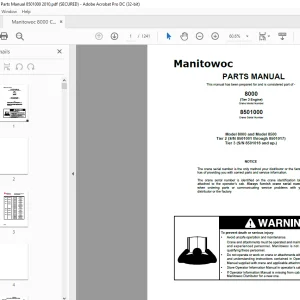 Manitowoc Crane 8000 Tier 3 Engine Parts Manual SN 8501000 - PDF DOWNLOAD
