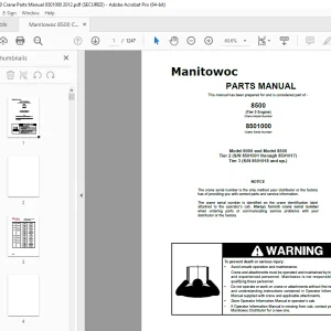 Manitowoc Crane 8500 (Tier 3 Engine) Parts Manual SN 8501000 - PDF DOWNLOAD