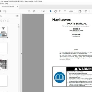 Manitowoc Crane 8500E-1 Parts Manual SN 8500ERef PDF