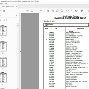 Manitowoc Crane 999 Parts Manual 9991369 - PDF DOWNLOAD