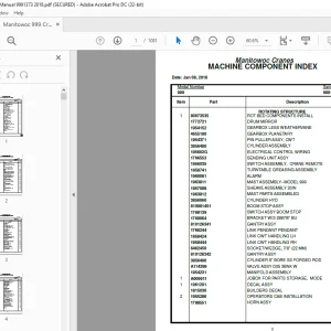 Manitowoc Crane 999 Parts Manual 9991373 - PDF DOWNLOAD