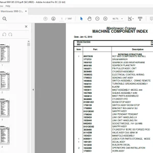 Manitowoc Crane 999 Parts Manual 9991385  - PDF DOWNLOAD