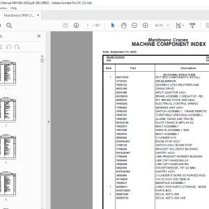 Manitowoc Crane 999 Parts Manual 9991408 - PDF DOWNLOAD
