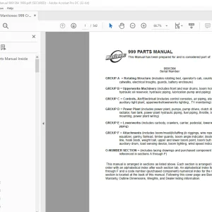 Manitowoc Crane 999 Parts Manual SN 9991364 - PDF DOWNLOAD