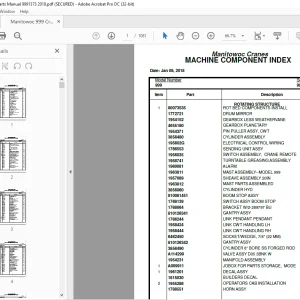 Manitowoc Crane 999 Parts Manual SN 9991373 - PDF DOWNLOAD