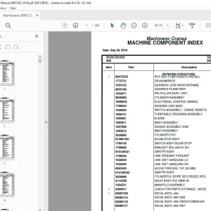 Manitowoc Crane 999 Parts Manual SN 9991382 - PDF DOWNLOAD